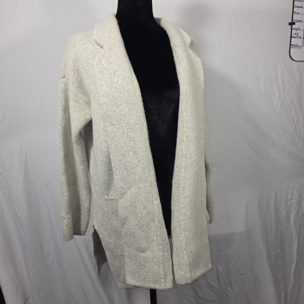 Madewell Cardigan Women XS Oatmeal Excellent Merino Wool Notch Lapel J9837